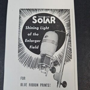 1951 Burke & James Inc Solar 120 Light For Enlarger/Camera Vintage‎ Print Ad